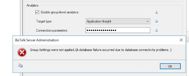 error while enabling analytics