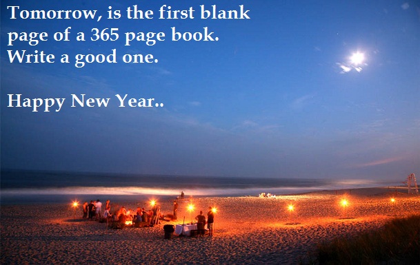 Happy New Year Images with Quotes on the Beach