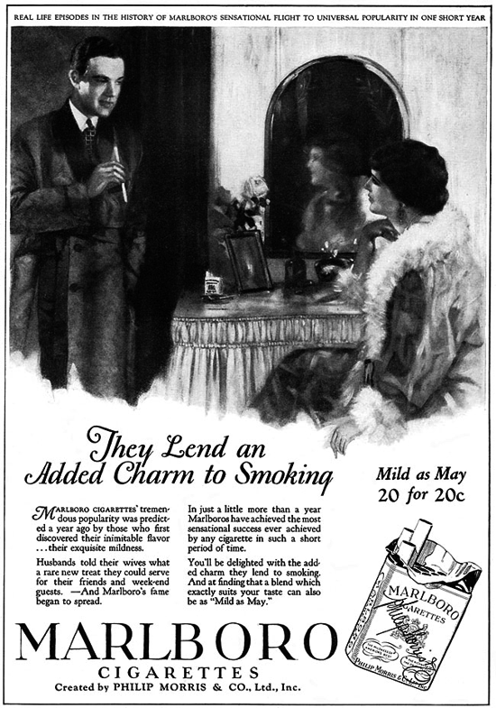 Marlboro ad Dececmber 1926