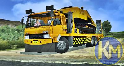 mod fuso fighter 220ps selfloader muatan excavator