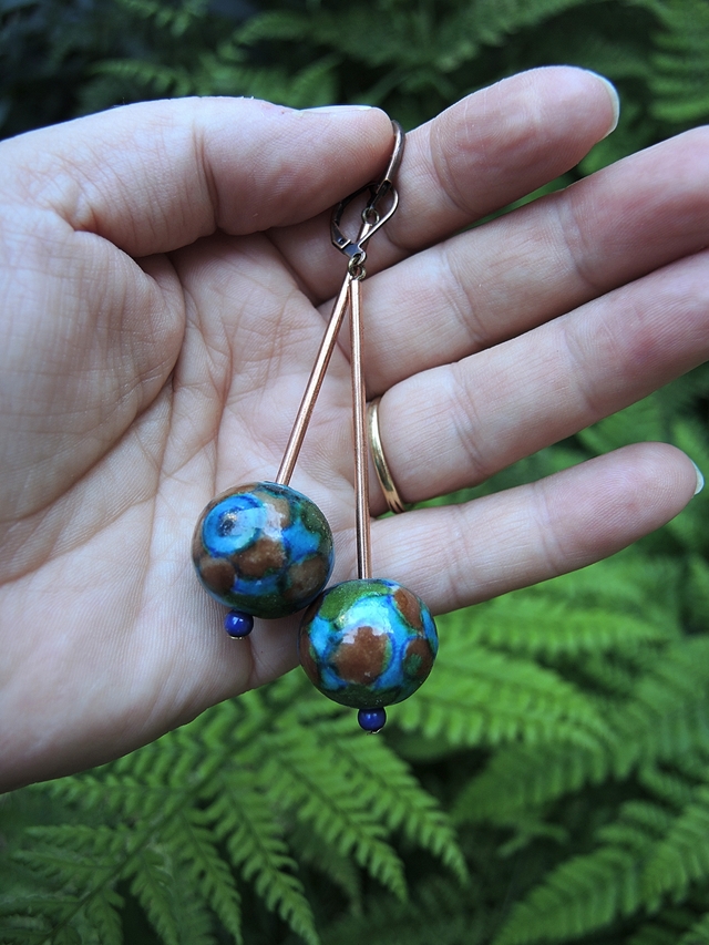 DIY oorbellen/earrings "Blue Planet"