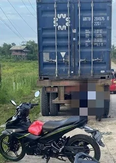 Tabrak Truk Kontainer, Pengendara Sepeda Motor Tewas di Lumbanjulu Toba