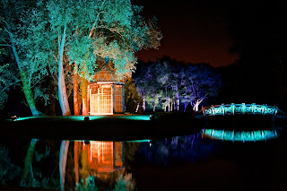 West Green House gardens at night