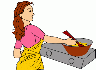 Animated gif image of an Indian mom cooking food