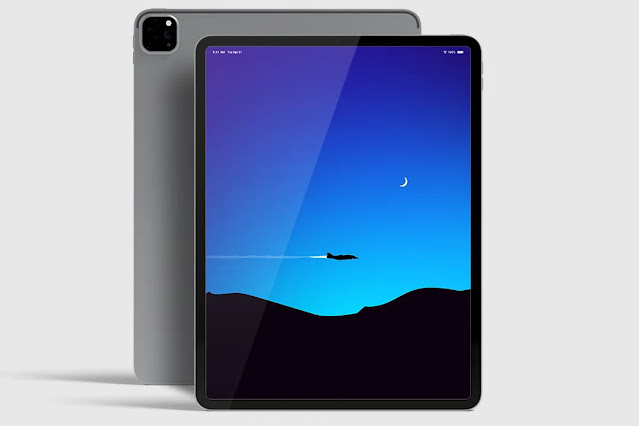 jet flying blue horizon night iPad wallpaper