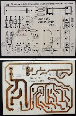 Apariencia de la PCB terminado para una la luz nocturna automática.