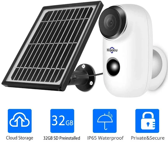 Hiseeu Solar Powered Wireless Security Camera