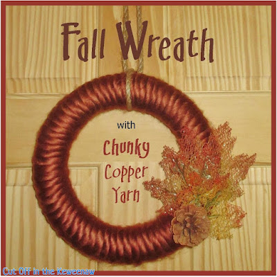 copper yarn wreath