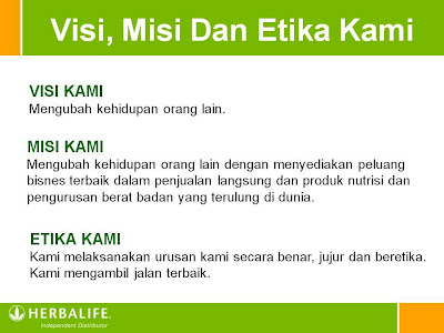 HERBALIFE: VISI, MISI DAN ETIKA DALAM HERBALIFE