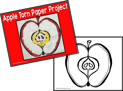 apple, torn paper art, kindergarten art, crockpot applesauce