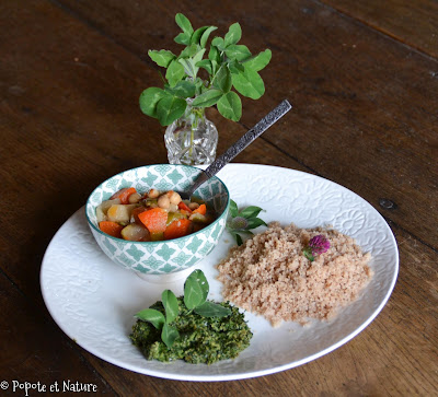 Sauce aux feuilles de trèfles et couscous d'épeautre © Popote et Nature