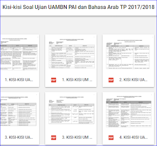 Download Kisi - Kisi UAMBN MI,MTs,MA/MAK Tahun Ajaran 2017/2018