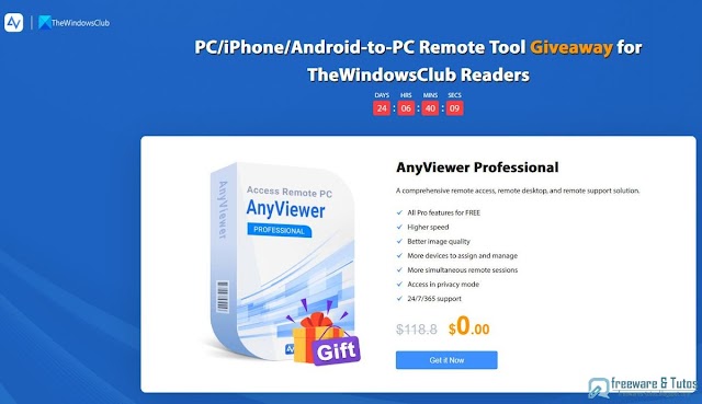 Offre promotionnelle : AnyViewer Professional gratuit ! (Giveaway)