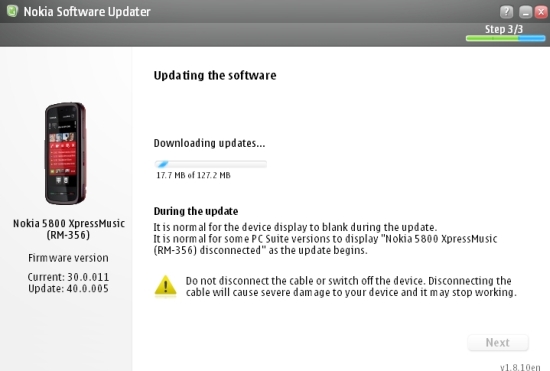 Nokia 5800 firmware v40.0.005 available!