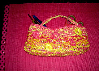 little crocheted plastic bag