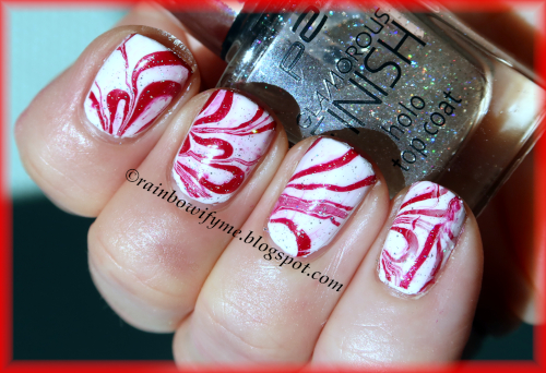 Water marble Christmas Nails