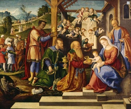 The Adoration of the Three Kings - Girolamo da Santacroce