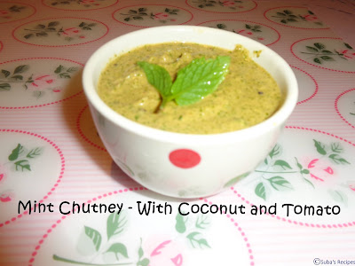 Mint chutney - with coconut and tomato