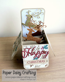 Detailed deer card in a box pop up Stampin Up