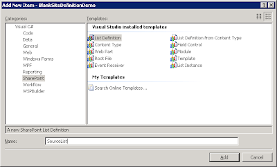 creating source list definition