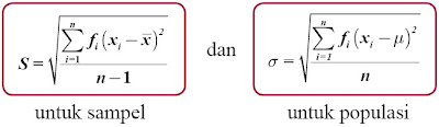 simpangan baku data kelompok