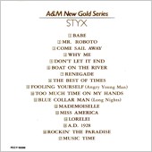 Album Cover (back): A&M New Gold Series / Styx