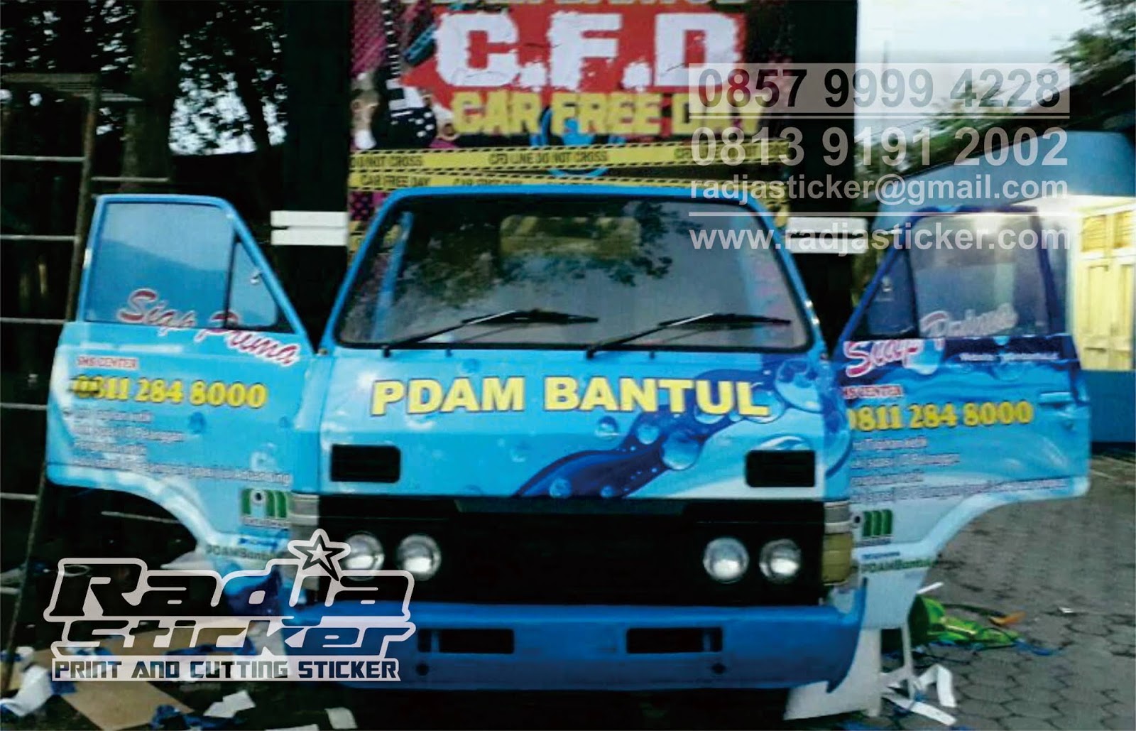 Branding Mobil Truk PDAM Bantul Branding Mobil Tempat Pasang Branding Mobil Truk PDAM Jogja Radja Sticker