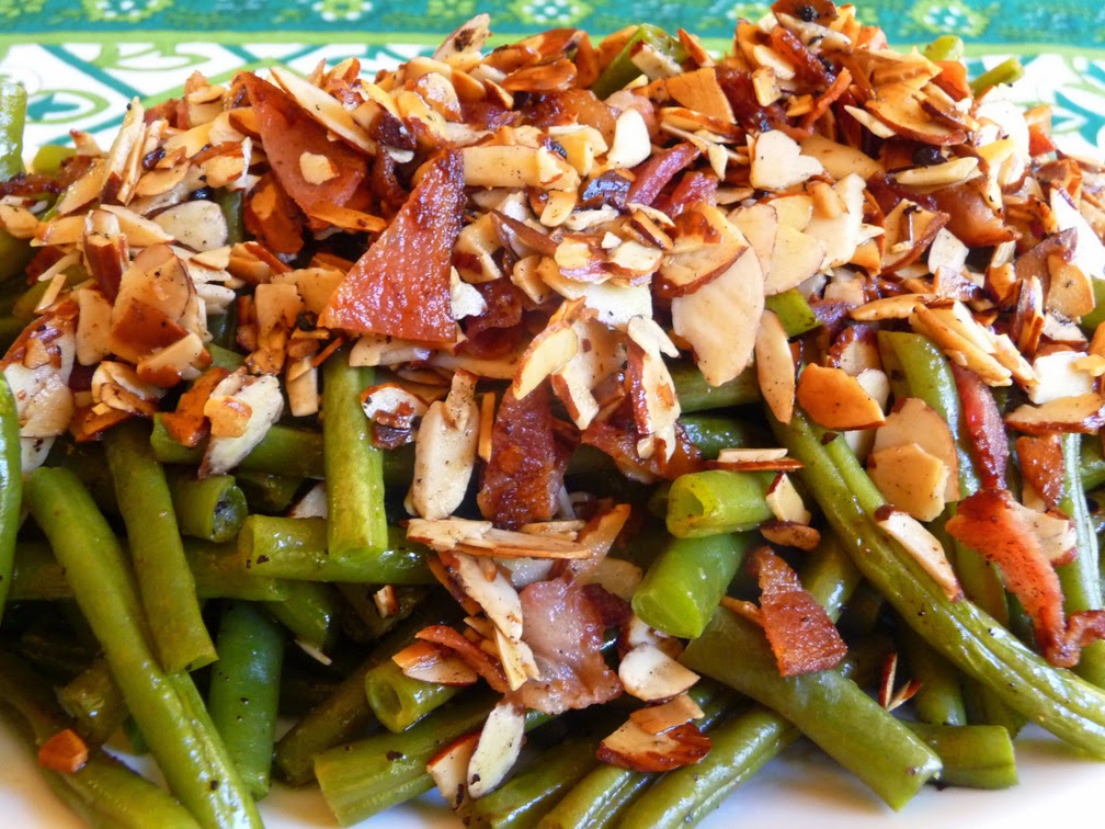 SPLENDID LOW-CARBING BY JENNIFER ELOFF: GREEN BEANS BACON ALMONDINE
