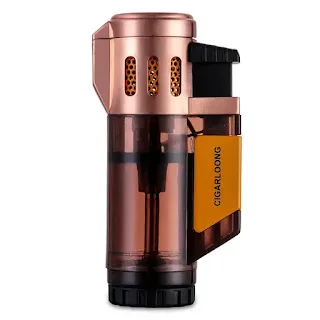 Windproof Lighters Plastic Cigarette Lighter 3 Jet Torch Adjustable Flame Cigar Lighter For Mens Smoking Gadget With Gift Box