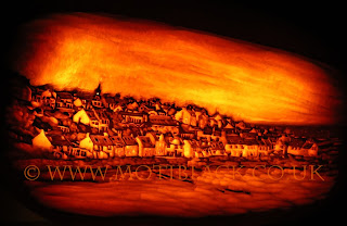 Pittenweem West Shore carved onto a pumpkin