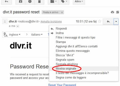 Come vedere le intestazioni delle email su gmail