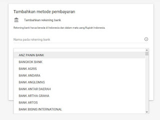 135 daftar bank untuk pembayaran google adsense terbaru