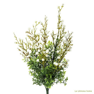 Planta flores bush gypsophila artificial blanca 2435