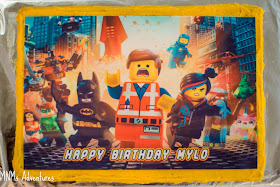 LEGO movie party cake personalised edible icing
