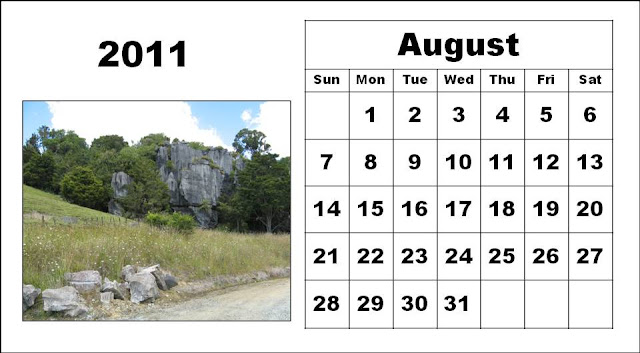 august calendar 2011 printable. Homemade Printable Calendar