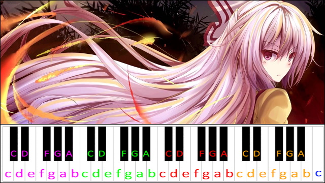 Reach for the Moon, Immortal Smoke (Imperishable Night) Piano / Keyboard Easy Letter Notes for Beginners