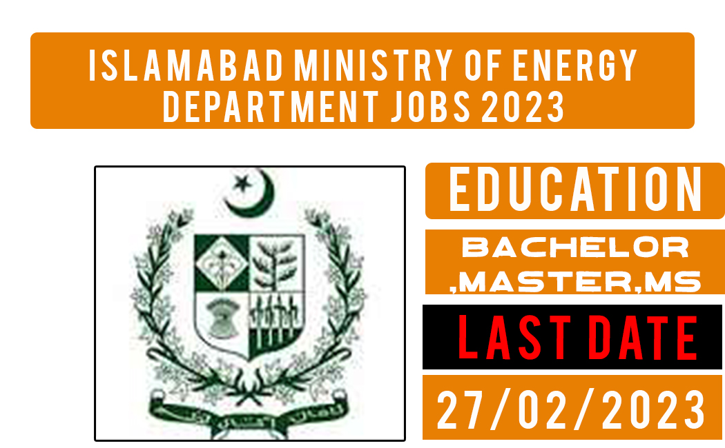 Ministry of Energy Announced Govt Jobs for Energy Sector Specialist, and Monitoring Officer SDU for every one from Pakistan..