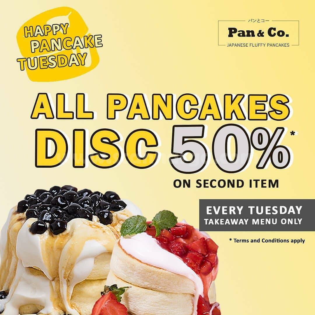 Promo Pan & Co. Happy Pancake Tuesday – All Pancakes Disc. 50% on Second Item