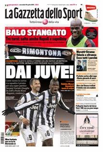 La Gazzetta dello Sport del 10 Aprile 2013 | ISSN 1120-5067 | TRUE PDF | Quotidiano | Sport
La Gazzetta dello Sport è un quotidiano sportivo italiano, con sede a Milano. Insieme al Corriere dello Sport - Stadio e Tuttosport, è uno dei tre principali giornali sportivi d'Italia. È il primo quotidiano sportivo per numero di lettori nell'Italia centro-settentrionale, ed uno dei maggiori quotidiani italiani per tiratura e diffusione.