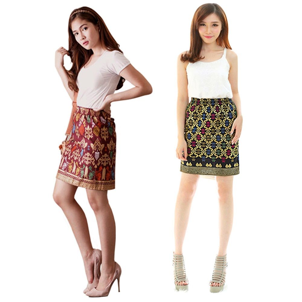  32 model  rok  batik panjang pendek modern untuk pesta 