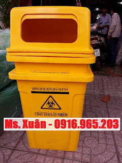 thùng rác y tế 90 lít màu vàng đựng chất thải lây nhiễm