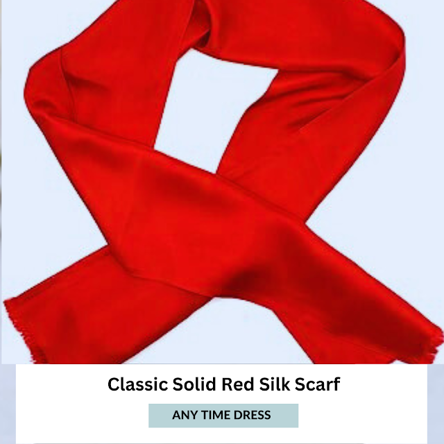 Red Silk Scarf For Mens - AnyTime Dress