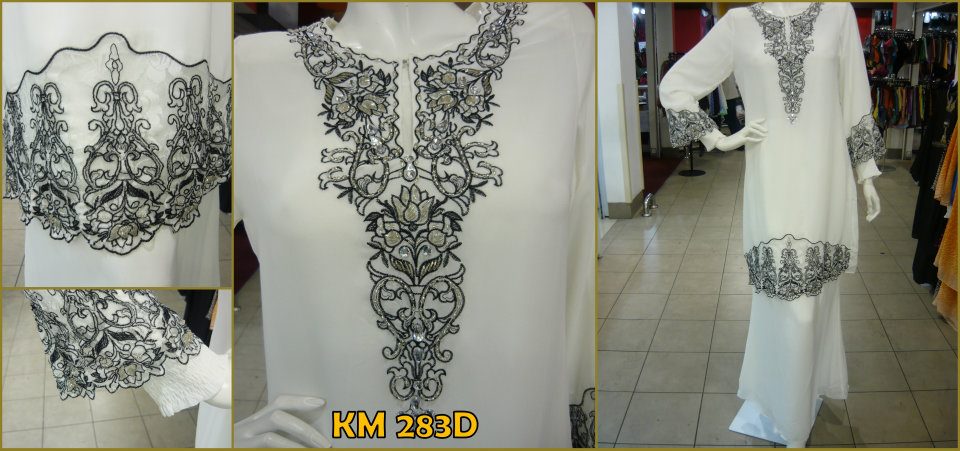 Seri Anggun Collection Baju Kurung Putih  Krim