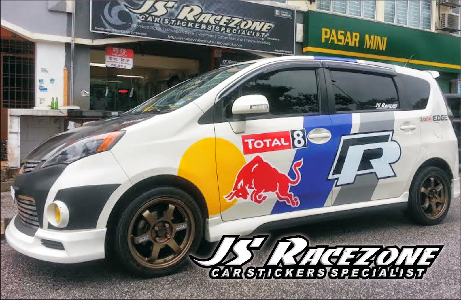 JSR Vehicle Wrap: RedBull Stickers Perodua Alza