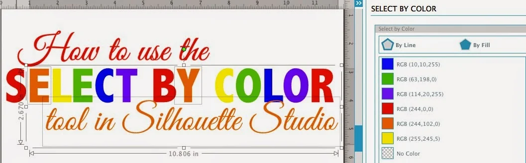 Silhouette Studio, select by color tool, Silhouette tutorial