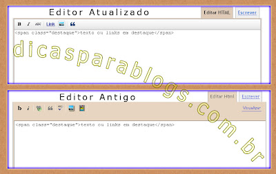 editor de postagens do blogger