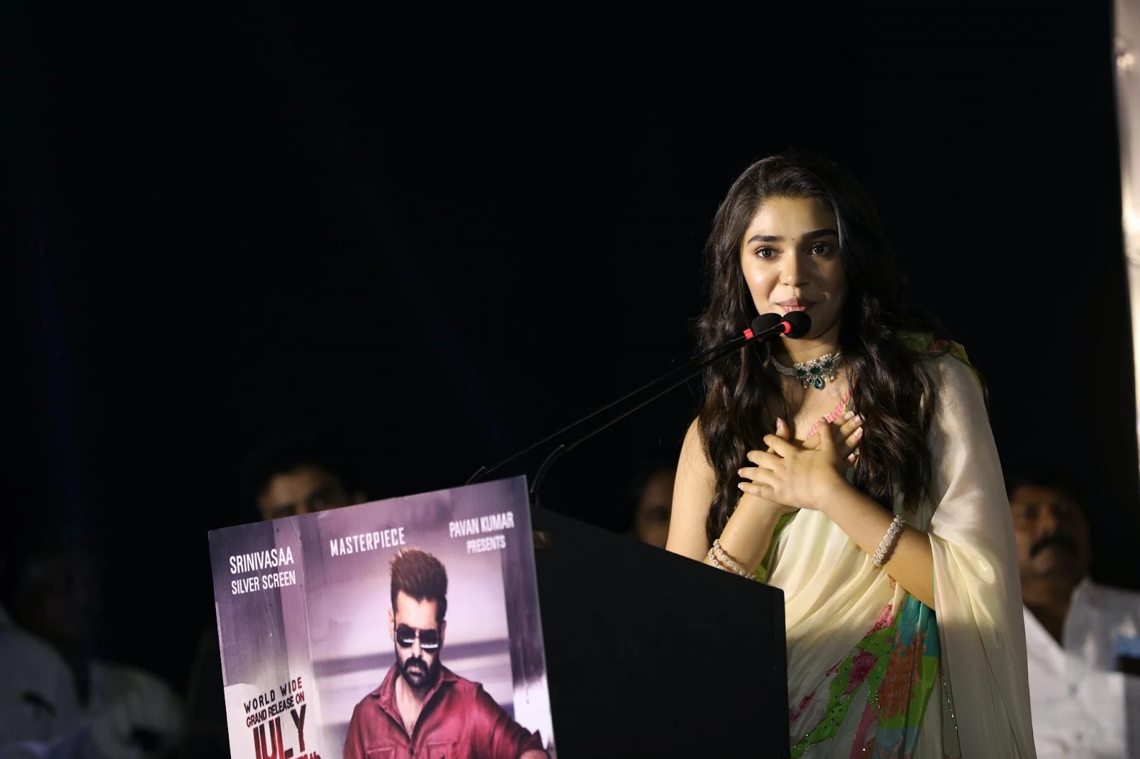 Actress Krithi Shetty at The Warrior Movie Pre Release Event