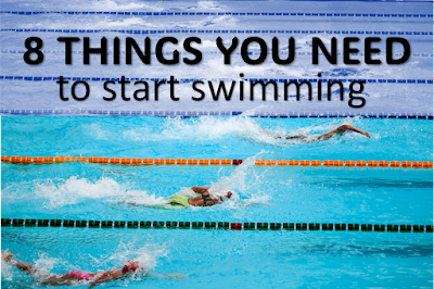 five lanes of female swimmers and the title