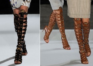 Tendência de sapatos para o verão 2013: Sandálias gladiadoras - Fotos e modelos 