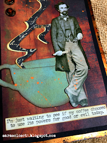 Sara Emily Barker https://sarascloset1.blogspot.com/ Fall Coffee Card Tim Holtz Tea Time Steampunk Parts Abandoned Paper Stash 2